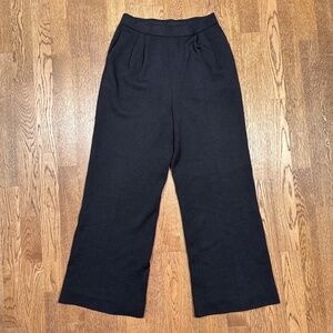 St John Collection Wide Leg Ribbed Knit Wool Blend Stretch Pants Womens 2